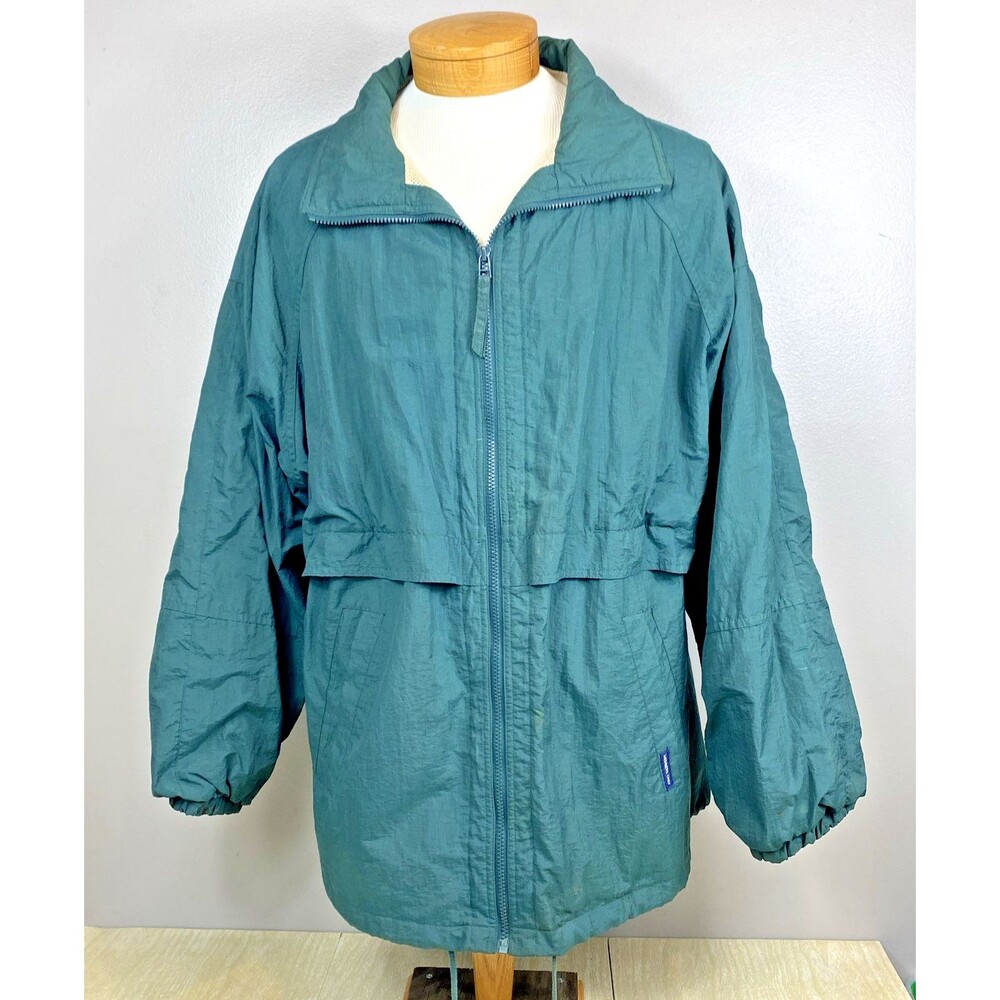 Members Only Jacket Womens Medium Green Nylon Rain/Windbreaker Size XL